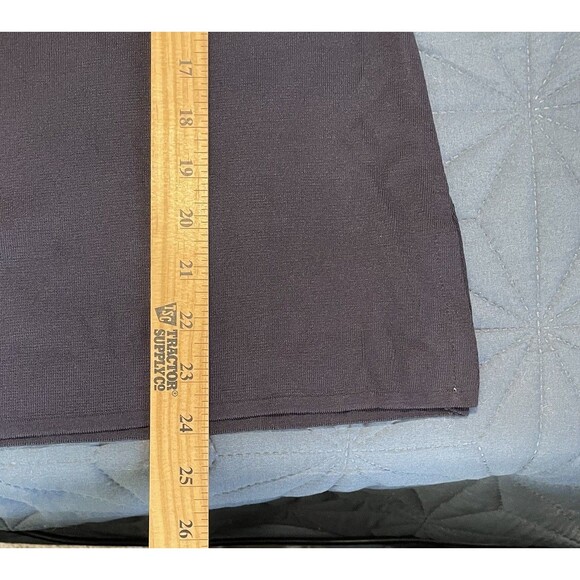 Exclusively Misook Top Womens S Navy Yellow Knit 3/4 Slv Tunic V Neck Sweater - Picture 7 of 10